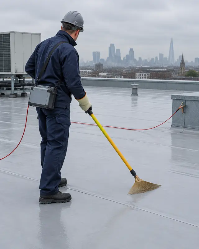 High-voltage testing with a brass brush electrode on a dry membrane